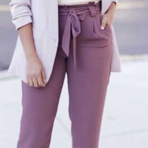 High Waisted Paperbag Ankle Pant